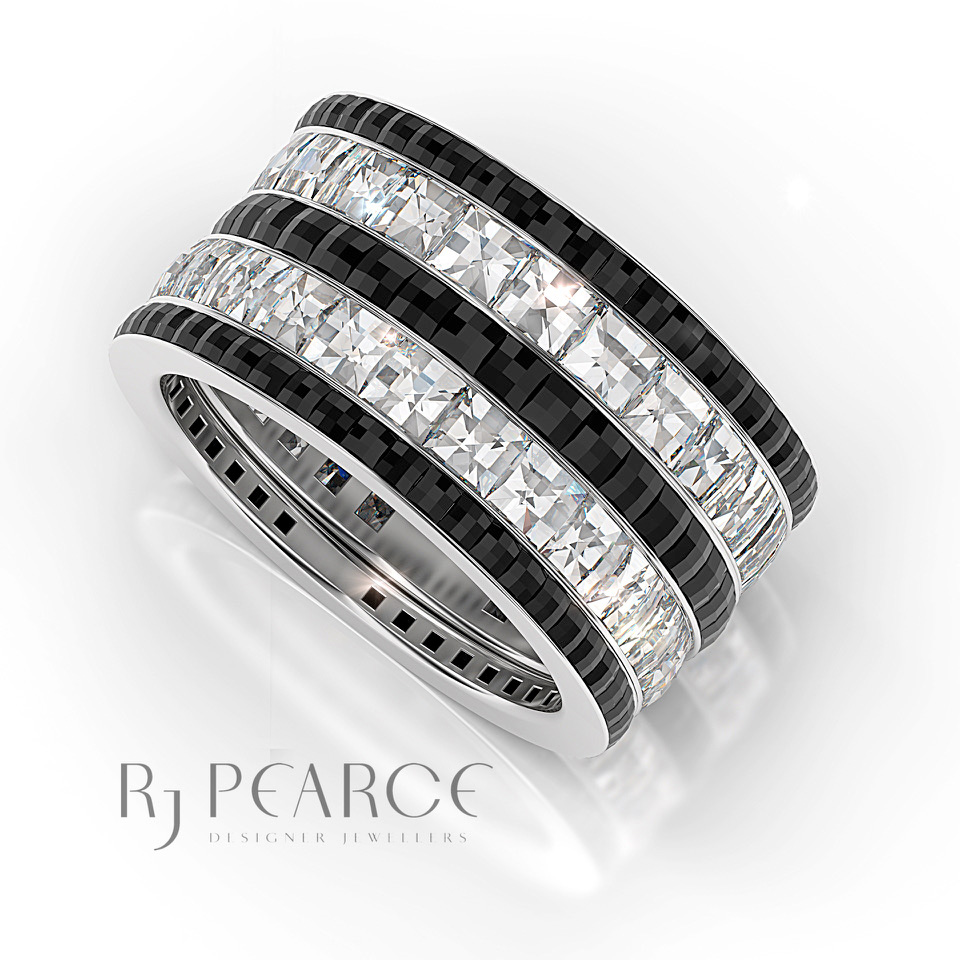 Gallery - Diamonds - Black & White Bands