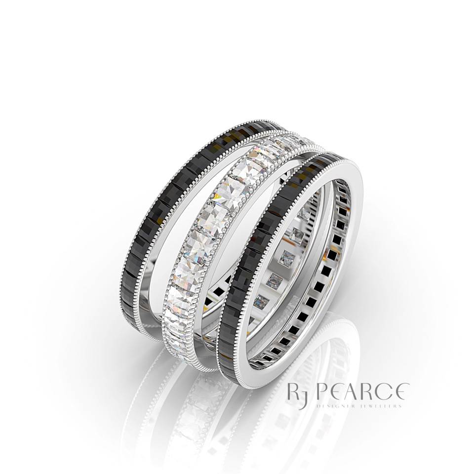 Gallery - Diamonds - Black & White Bands