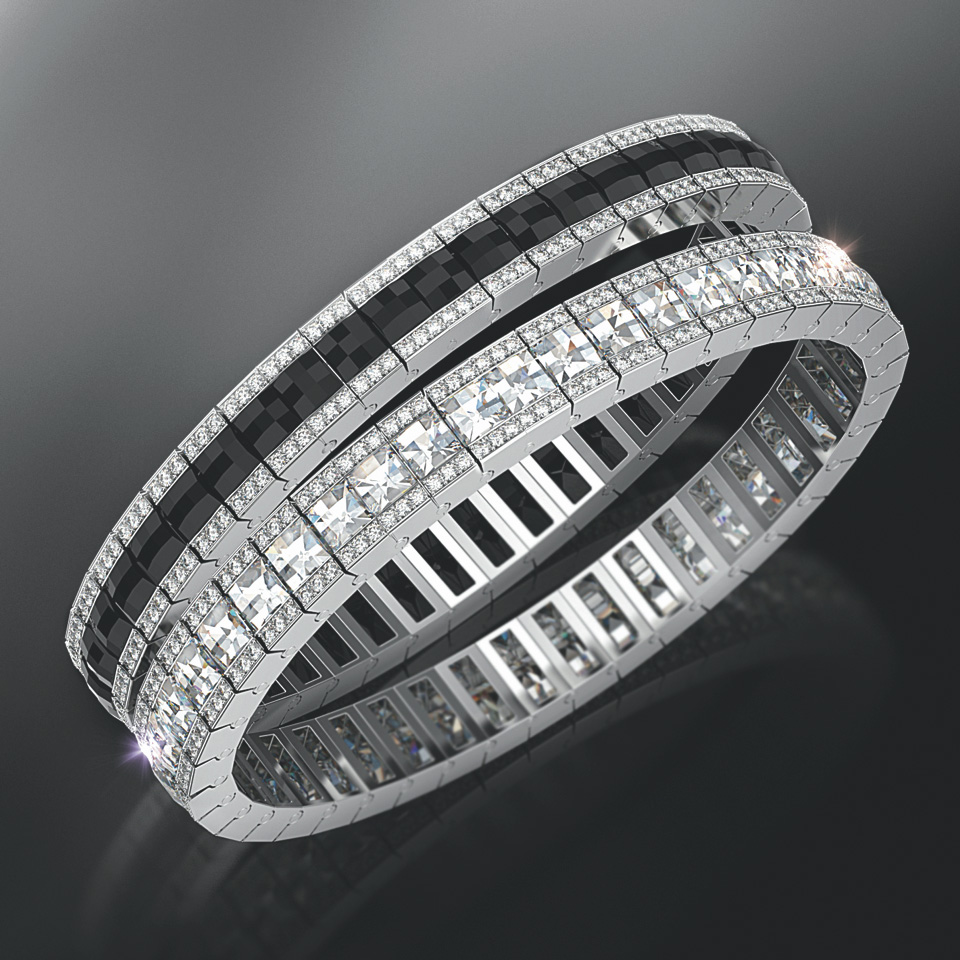 Gallery - Diamonds - Black & White Bands