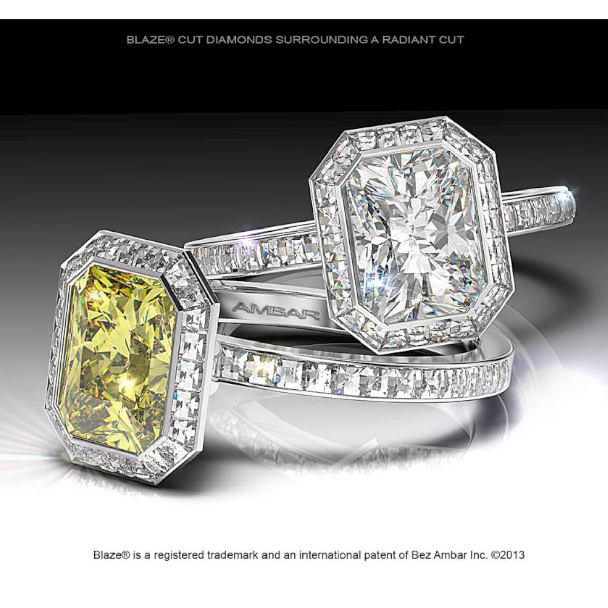 Radiant cut diamond jewellery